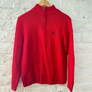 Chaps Sweater 1/4 zip Knit Long Sleeves
 Red Men's Size S